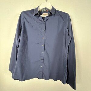 Barbour Womens Parceval Shirt Navy Button-Down Long Sleeve Casual Lightweight